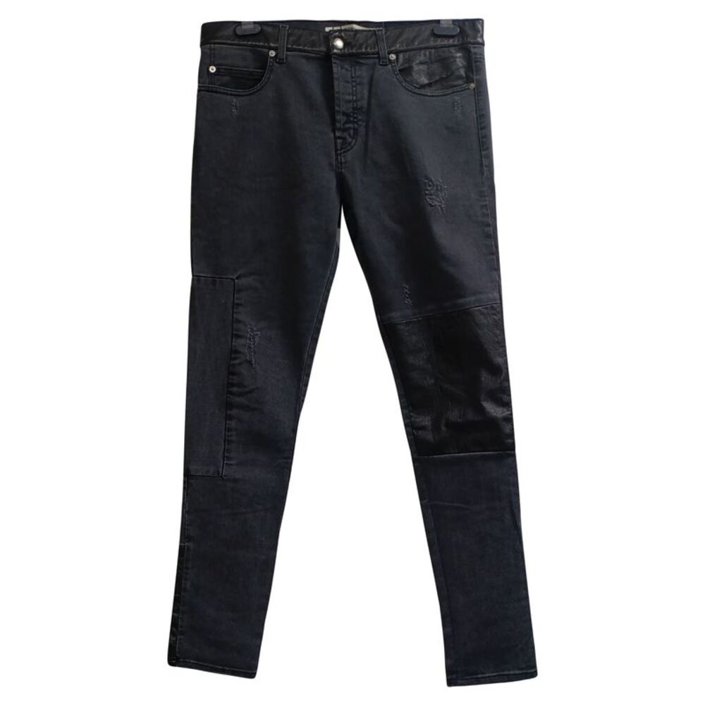 Alexander Mcqueen Mid-Rise Distressed Slim-Fit Jeans n Black Cotton